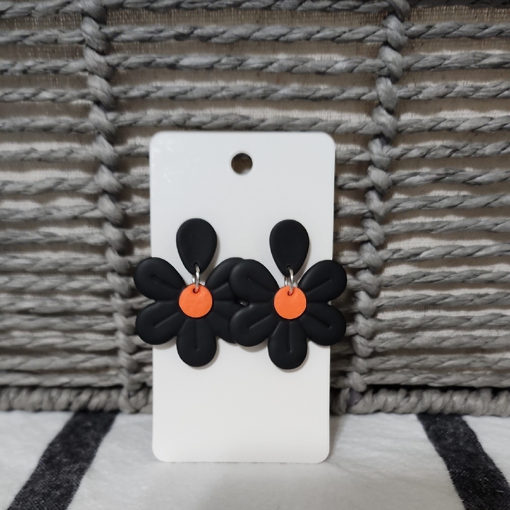 Halloween Flower Earrings Handmade